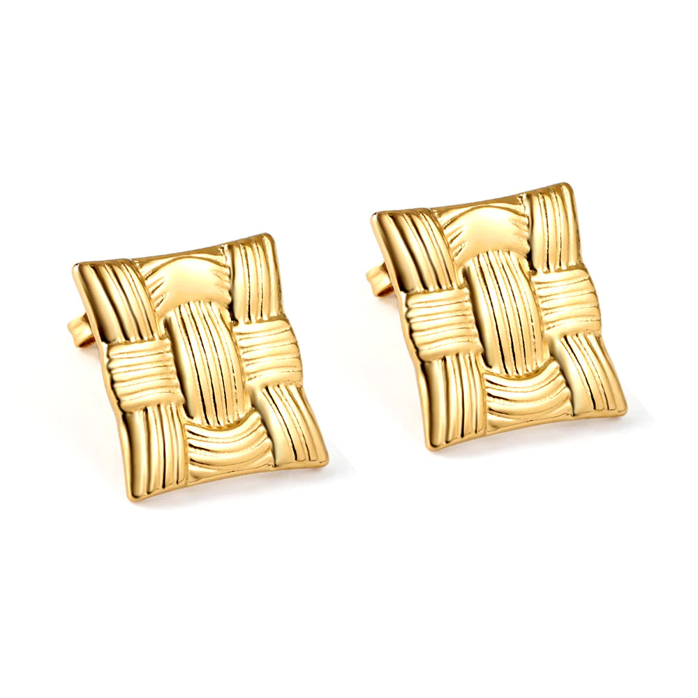 Myra Ribbed Vintage Earrings - 18k Gold-plated