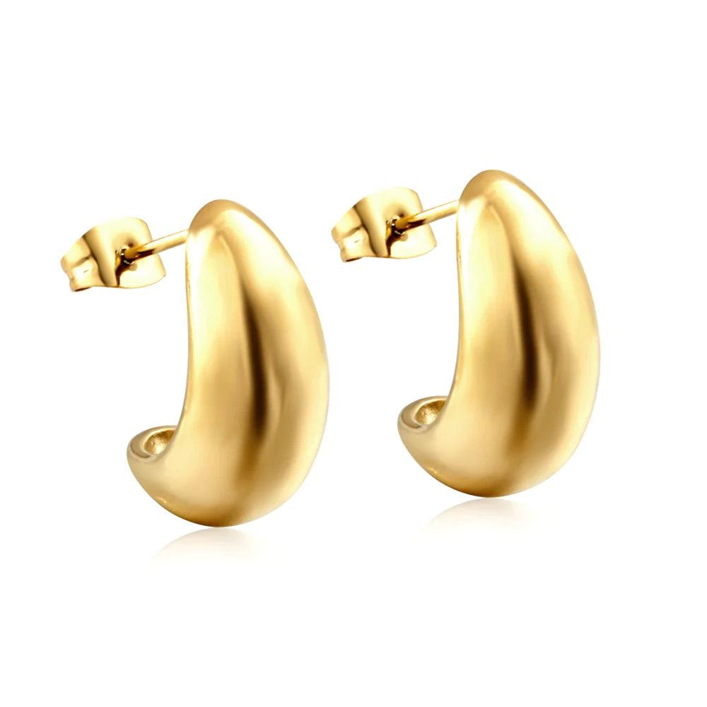 Chloe Dome Earrings - 18k Gold-plated