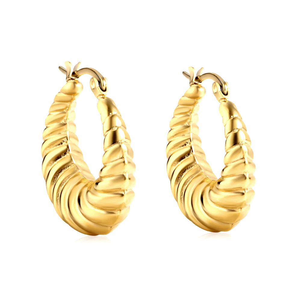 Zeresh Twist Rope Hoop Earrings - 18k Gold-plated