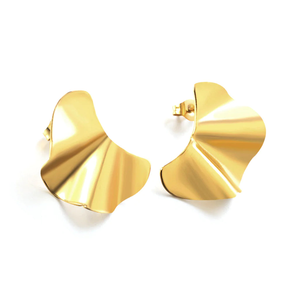 Jemimah Curve Wave Earrings - 18k Gold-plated