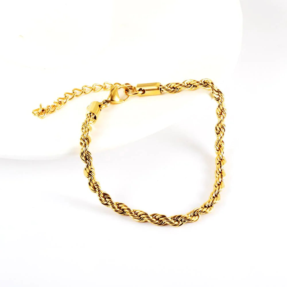 Hadassah Twist Rope Bracelet (5mm) - 18k Gold-plated