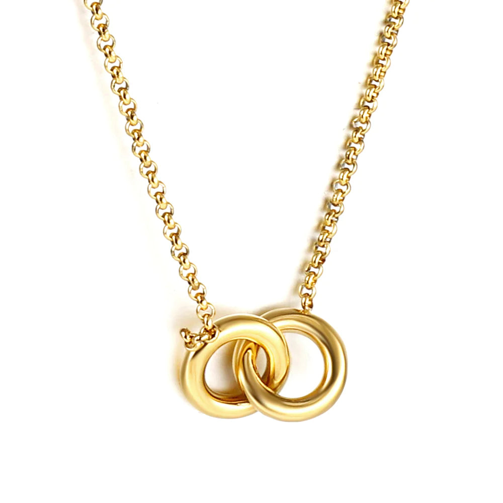 Grace Circle Linked Necklace - 18k Gold-plated