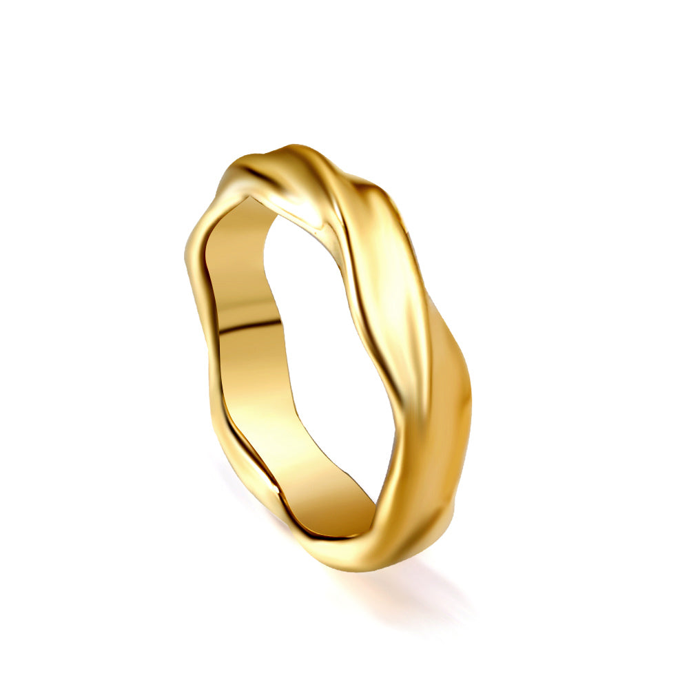 Tabitha Curve Wave Ring - 18k Gold-plated